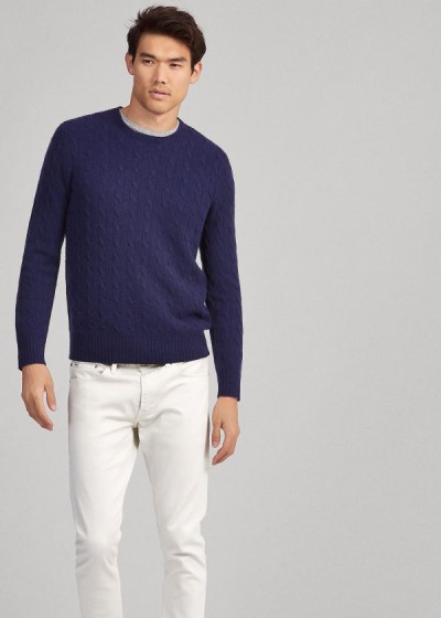 Men's Polo Ralph Lauren Cable-Knit Cashmere Sweater | 572104HKW